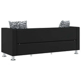 Sofa 3-Seater Artificial Leather Black