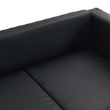 Sofa 3-Seater Artificial Leather Black
