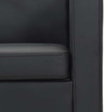 Sofa 3-Seater Artificial Leather Black