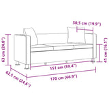 Sofa 3-Seater Artificial Leather Black - Extra Image