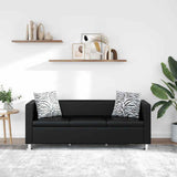 Sofa 3-Seater Artificial Leather Black