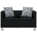 Sofa 2-Seater Artificial Leather Black