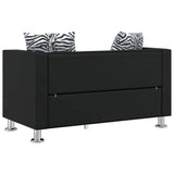 Sofa 2-Seater Artificial Leather Black - 45-Degree Angle