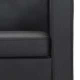 Sofa 2-Seater Artificial Leather Black