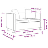 Sofa 2-Seater Artificial Leather Black - Extra Image