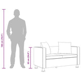Sofa 2-Seater Artificial Leather Black