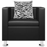 Armchair Black Faux Leather