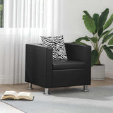 Armchair Black Faux Leather
