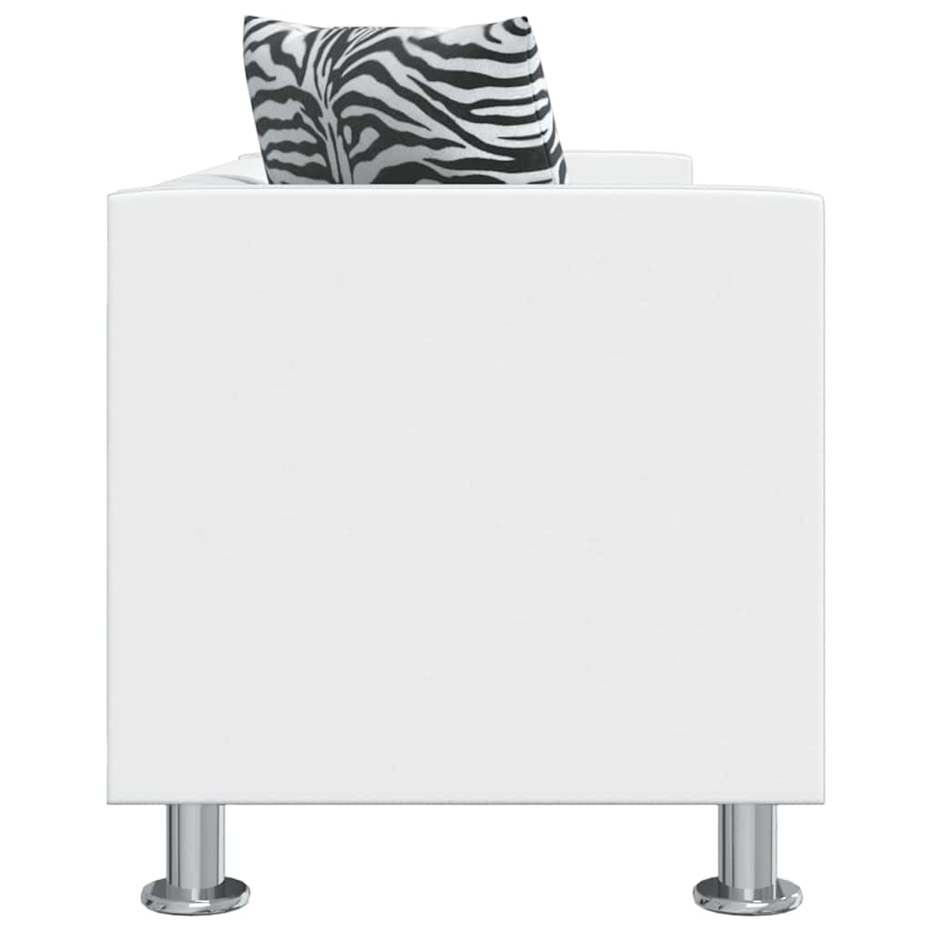 Sofa 3-Seater Artificial Leather White