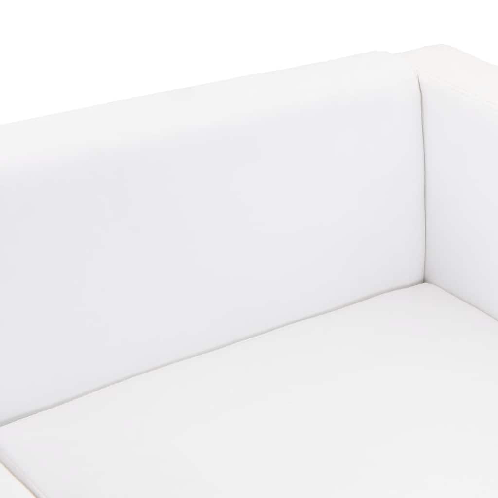 Sofa 3-Seater Artificial Leather White