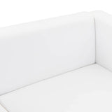 Sofa 2-Seater Artificial Leather White - Rear View