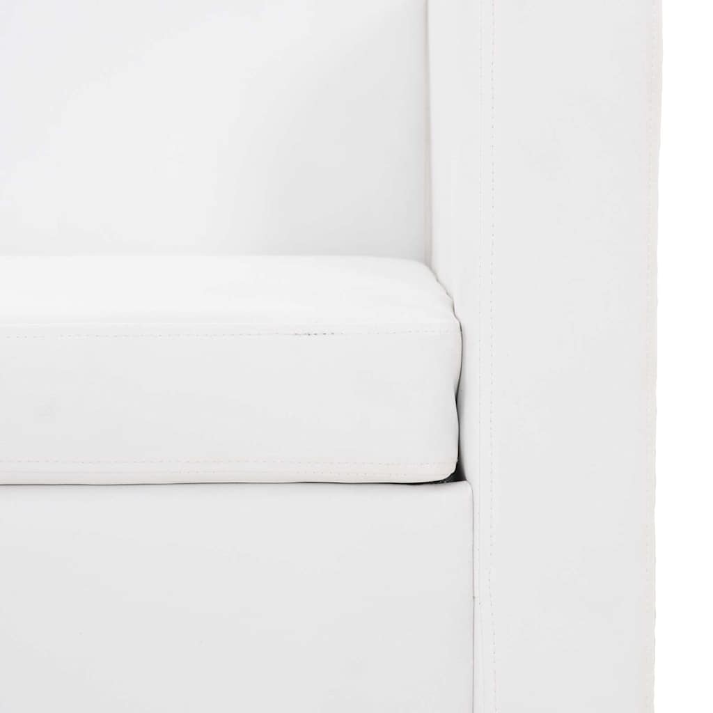 Sofa 2-Seater Artificial Leather White