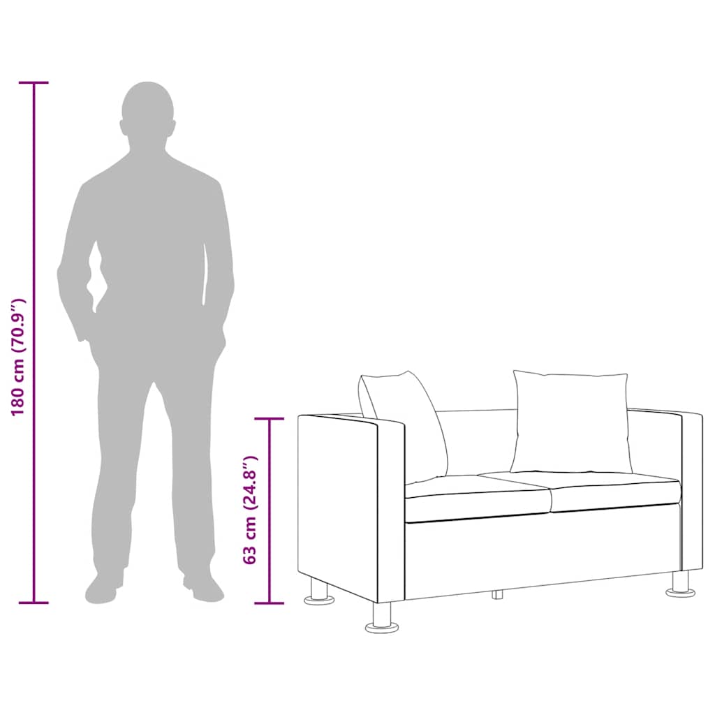 Sofa 2-Seater Artificial Leather White