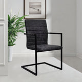 Cantilever Dining Chairs 2 pcs Black Faux Leather