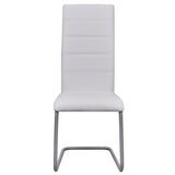 Cantilever Dining Chairs 2 pcs White Faux Leather