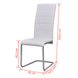 Cantilever Dining Chairs 2 pcs White Faux Leather - Low Angle