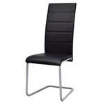 Cantilever Dining Chairs 2 pcs Black Faux Leather