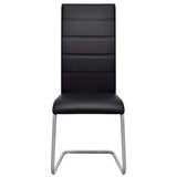 Cantilever Dining Chairs 2 pcs Black Faux Leather