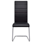 Cantilever Dining Chairs 2 pcs Black Faux Leather