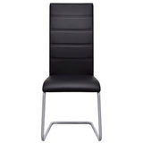Cantilever Dining Chairs 2 pcs Black Faux Leather - Side View