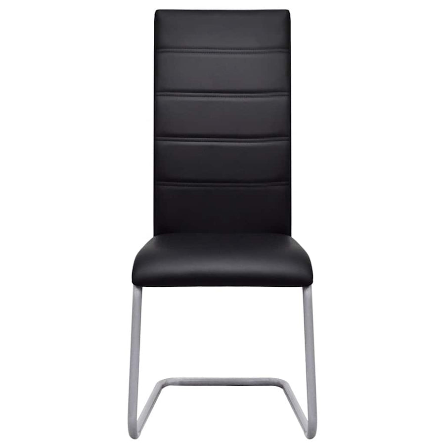 Cantilever Dining Chairs 2 pcs Black Faux Leather