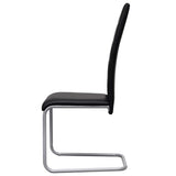 Cantilever Dining Chairs 2 pcs Black Faux Leather