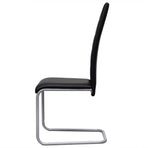 Cantilever Dining Chairs 2 pcs Black Faux Leather