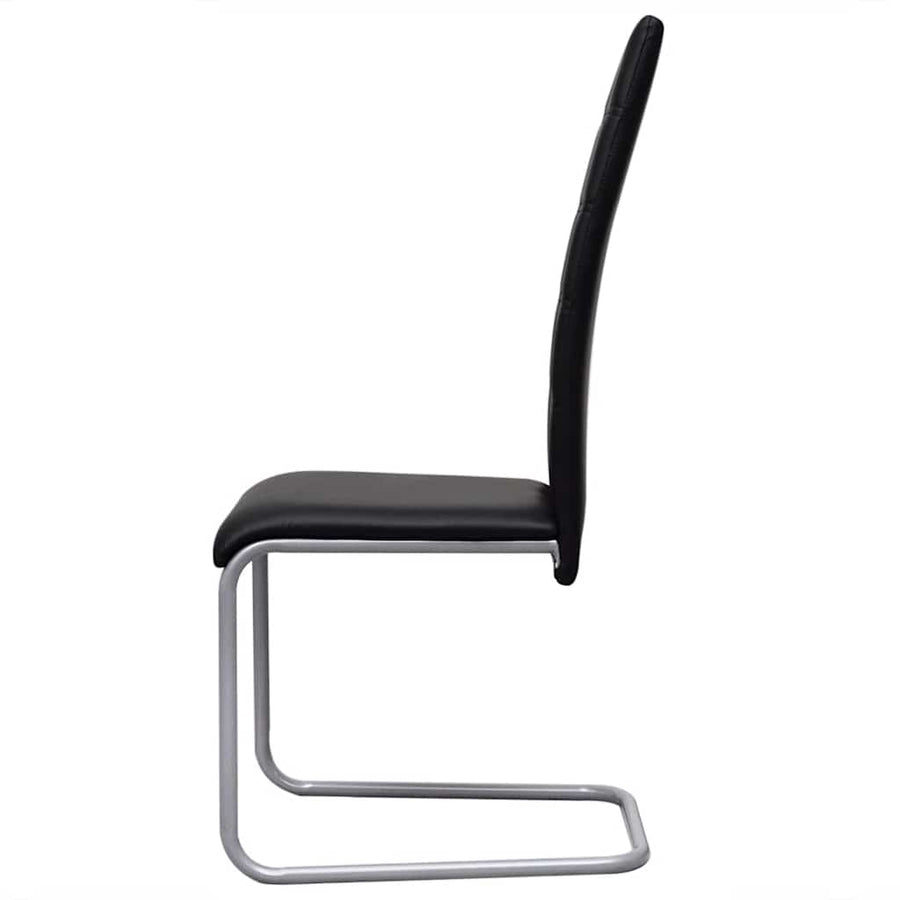 Cantilever Dining Chairs 2 pcs Black Faux Leather