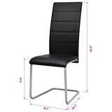 Cantilever Dining Chairs 2 pcs Black Faux Leather