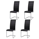 Cantilever Dining Chairs 4 pcs Black Faux Leather