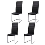 Cantilever Dining Chairs 4 pcs Black Faux Leather