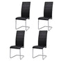 Cantilever Dining Chairs 4 pcs Black Faux Leather
