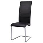 Cantilever Dining Chairs 4 pcs Black Faux Leather
