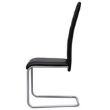 Cantilever Dining Chairs 4 pcs Black Faux Leather