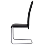 Cantilever Dining Chairs 4 pcs Black Faux Leather