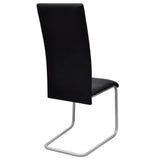Cantilever Dining Chairs 4 pcs Black Faux Leather