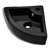 Wash Basin with Overflow 45x32x12.5 cm Black - Front View