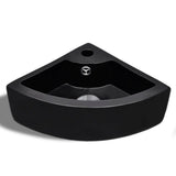 Wash Basin with Overflow 45x32x12.5 cm Black - Side View