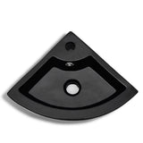 Wash Basin with Overflow 45x32x12.5 cm Black - Top-Down View