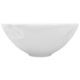 Ceramic Bathroom Sink Basin White Round - Top-Down View