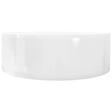 Ceramic Bathroom Sink Basin Faucet/Overflow Hole White Round - 45-Degree Angle