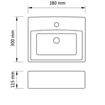 Ceramic Bathroom Sink Basin with Faucet Hole Black Square