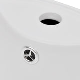 Ceramic Stand Bathroom Sink Basin Faucet/Overflow Hole White
