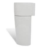 Ceramic Stand Bathroom Sink Basin Faucet/Overflow Hole White - Rear View
