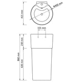 Ceramic Stand Bathroom Sink Basin Faucet/Overflow Hole White