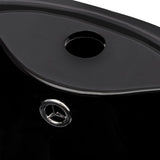 Ceramic Stand Bathroom Sink Basin Faucet/Overflow Hole Black Round - 45-Degree Angle