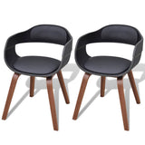 Dining Chairs 2 pcs Black Bent Wood and Faux Leather