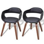 Dining Chairs 2 pcs Black Bent Wood and Faux Leather
