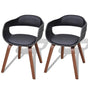 Dining Chairs 2 pcs Black Bent Wood and Faux Leather