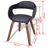 Dining Chairs 2 pcs Black Bent Wood and Faux Leather - Rear View